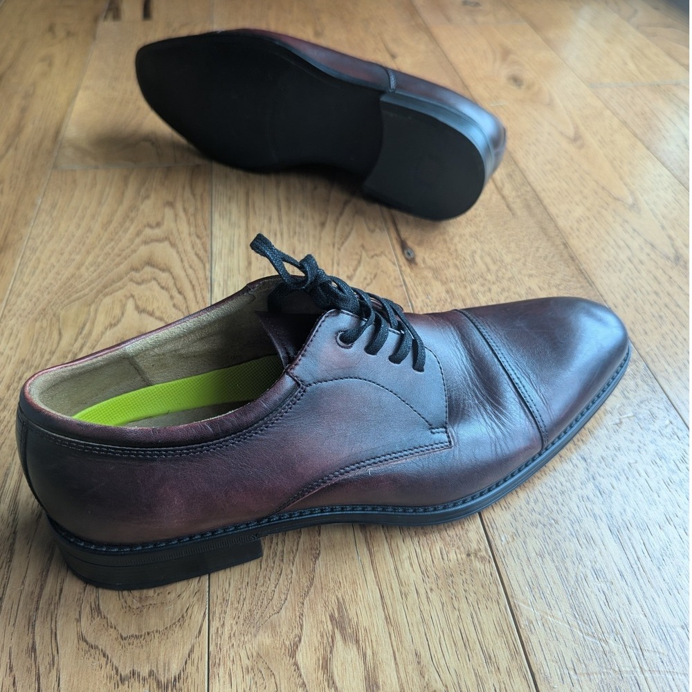 Florsheim Mens Burgundy Leather Cap Toe Oxford Flexsole Dress‎ Shoes Derby